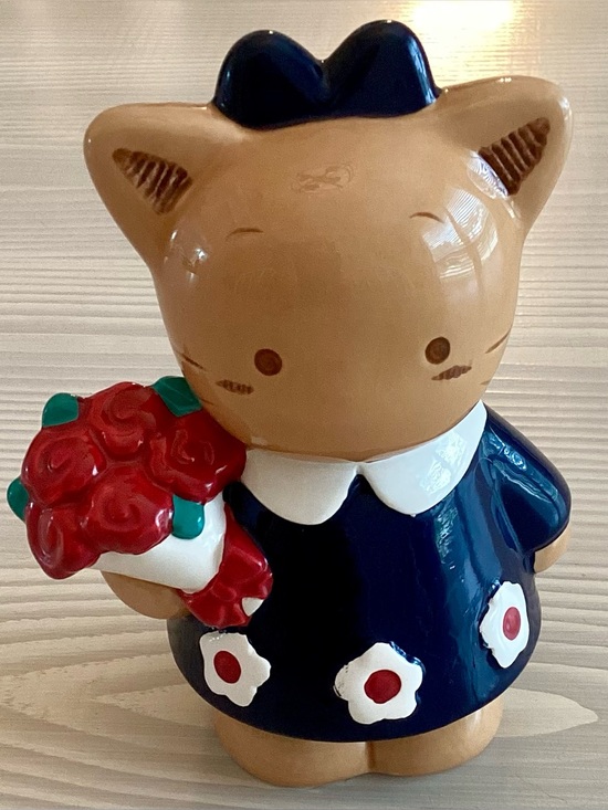 Sanrio Hello Kitty Other - Vintage 1996 Sanrio Winkipinki Pinkiwinki Ceramic Cat Coin Piggy Bank Rare
